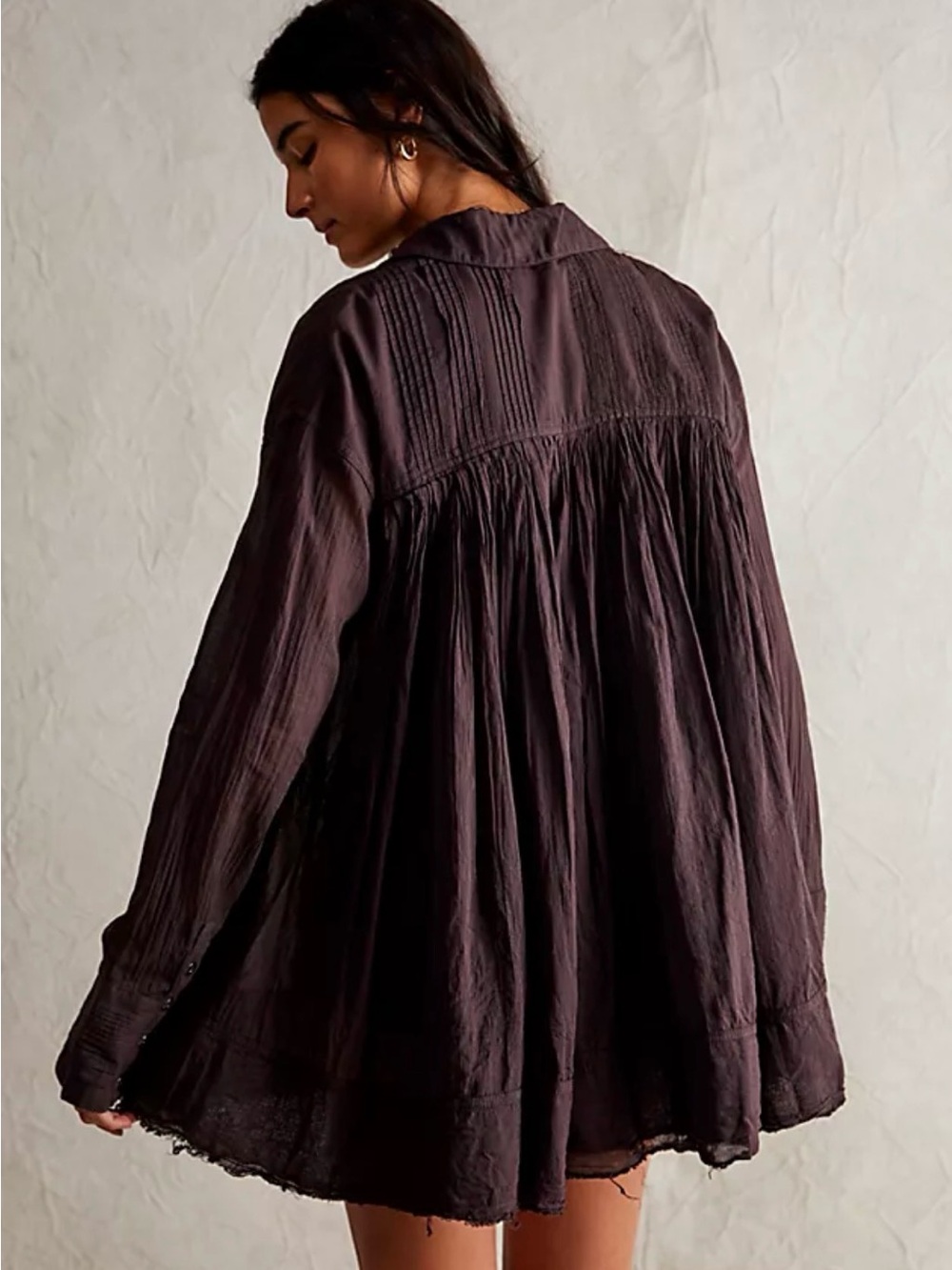 We The Free Flowy Tunic in Chocolate Brown - Picture 7 of 9